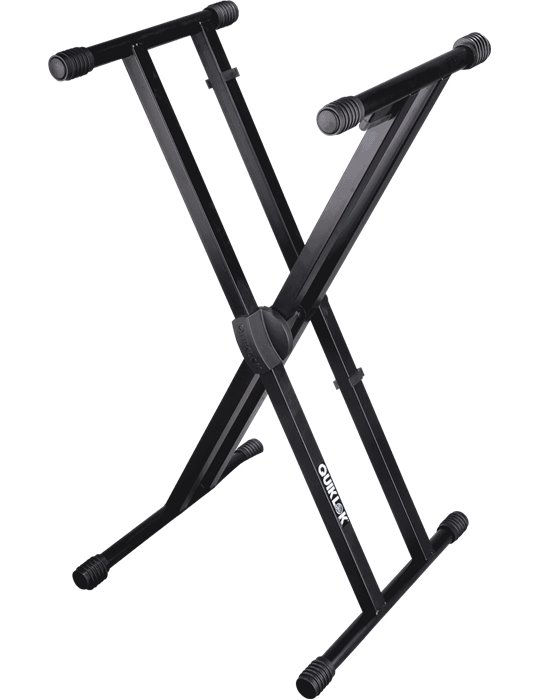 SOPORTE TECLADO T500 FORMATO "X" TRIGGER LOK / PERFIL DOBLE - NEGRO