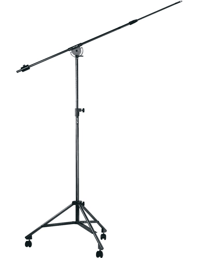 SOPORTE MICRÓFONO JIRAFA TELÉSCOPICA STUDIO GRAN LONGITUD (con ruedas)