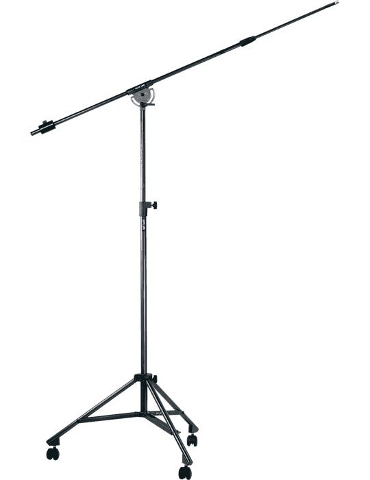 SOPORTE MICRÓFONO JIRAFA TELÉSCOPICA STUDIO GRAN LONGITUD (con ruedas)