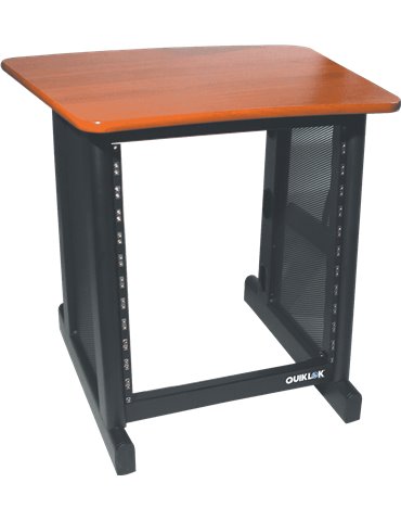 SOPORTE RACK 12U CON BANDEJA SUPERIOR - CEREZO