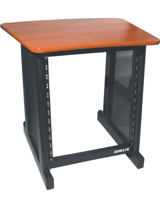 SOPORTE RACK 12U CON BANDEJA SUPERIOR - CEREZO