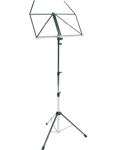 Atril con soporte de pie. Base metálica. Color negro