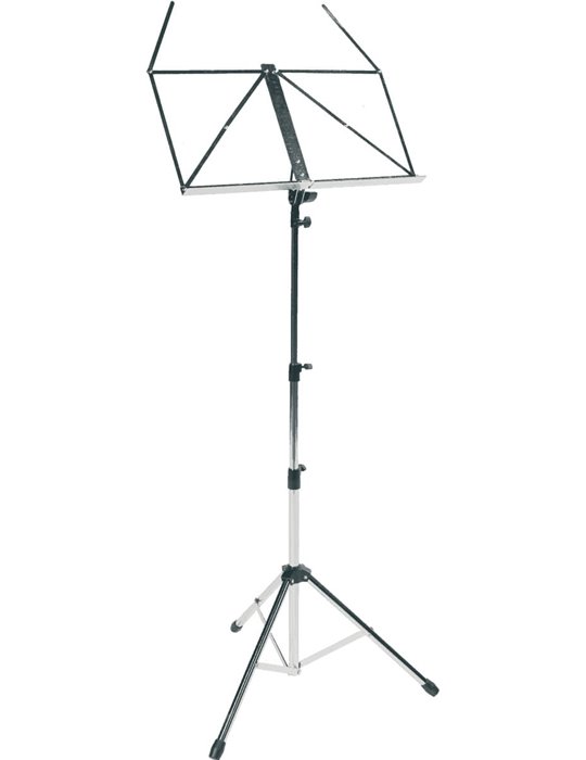 Atril con soporte de pie. Base metálica. Color negro