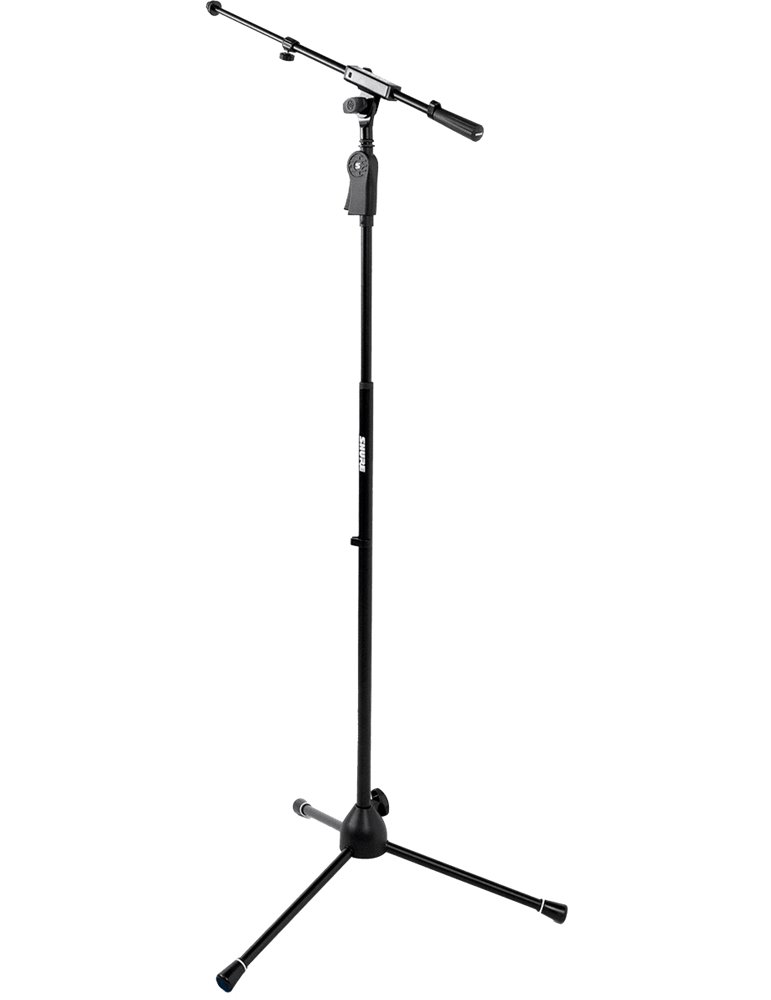 SOPORTE DE MICRÓFONO DE SUELO CON BASE TRÍPODE, ALTURA REGULABLE Y MANGO ERGONÓMICO