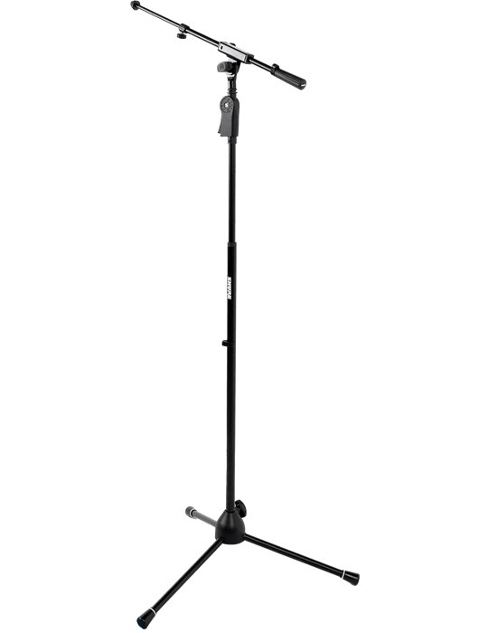 SOPORTE DE MICRÓFONO DE SUELO CON BASE TRÍPODE, ALTURA REGULABLE Y MANGO ERGONÓMICO