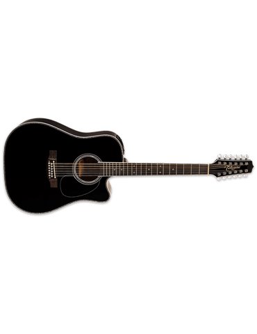 GUITARRA TAKAMINE EF381DX  E/A DREADNOUGHT CUTWAY 12 CUERDAS - NEGRA