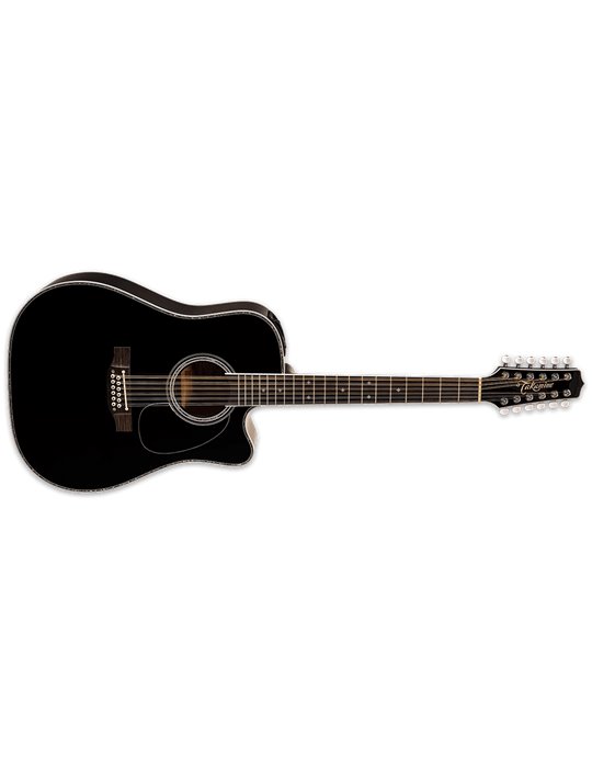GUITARRA TAKAMINE EF381DX  E/A DREADNOUGHT CUTWAY 12 CUERDAS - NEGRA
