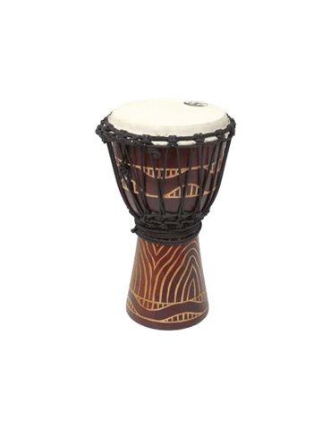 Djembe de 8? de madera rojiza y parche blanco