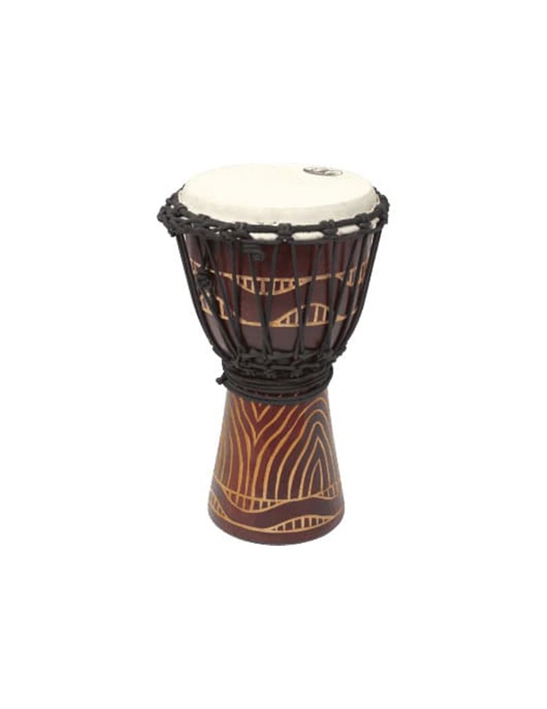 Djembe de 8? de madera rojiza y parche blanco