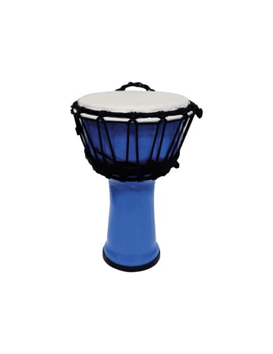 Djembe de 7? construído con PVC. Plastico de color azul claro
