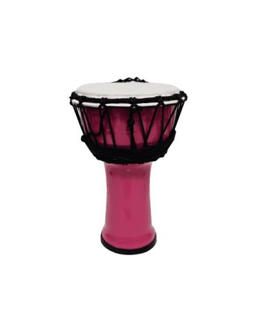 Djembe de 7? construído con PVC. Plastico de color rosa fluorescente