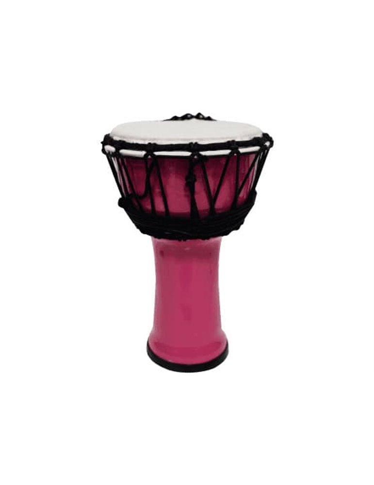 Djembe de 7? construído con PVC. Plastico de color rosa fluorescente