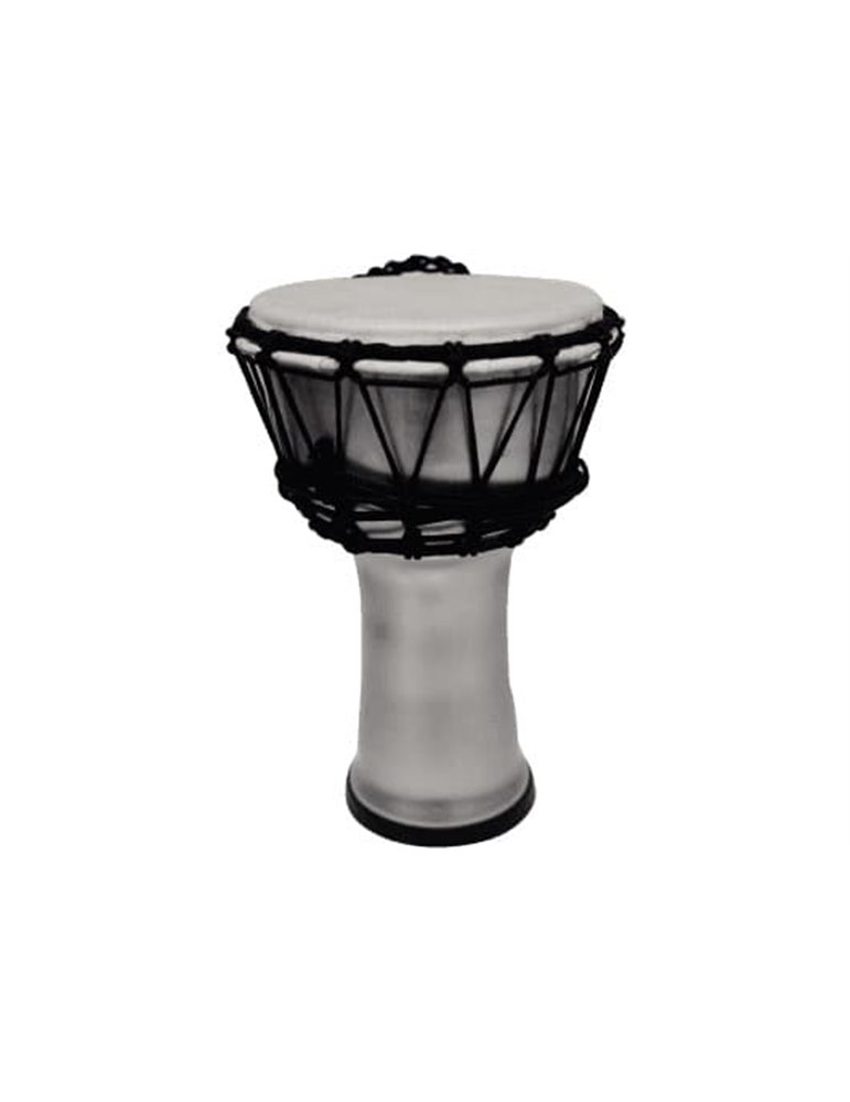 Djembe de 7? construído con PVC. Plastico de color plata