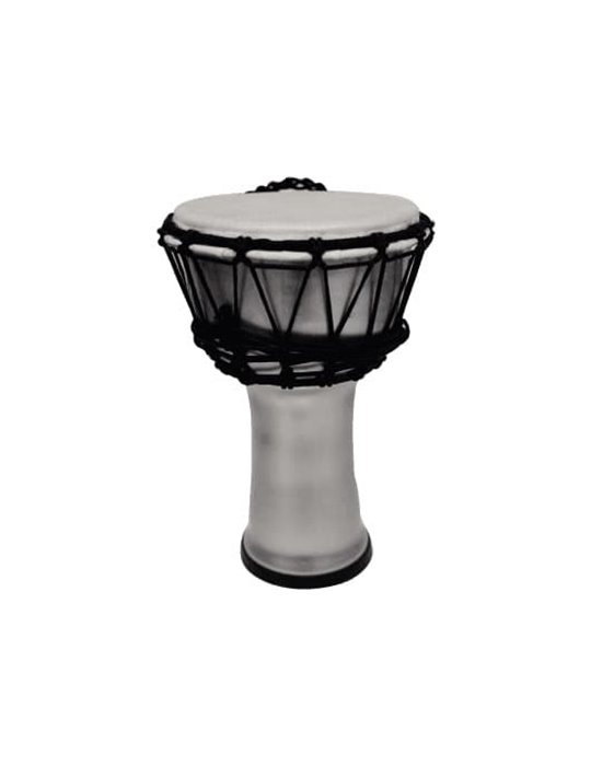 Djembe de 7? construído con PVC. Plastico de color plata