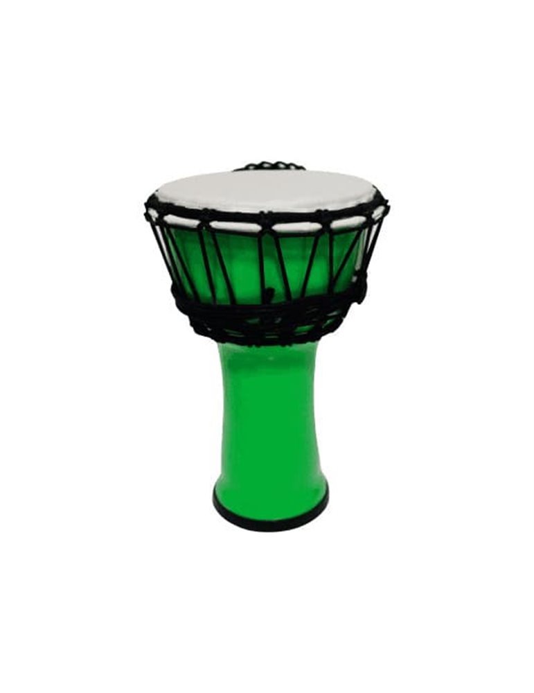 Djembe de 7? construído con PVC. Plastico de color verde fluorescente