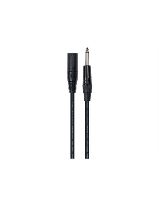 Cable de 5 metros de longitud. Jack mono macho a XLR macho