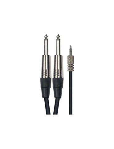 Cable de 3 metros de longitud. Mini jack stereo macho a 2 jacks mono macho