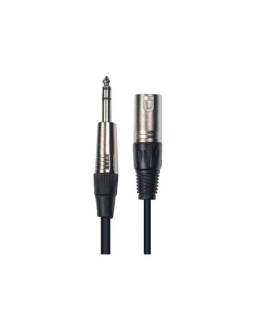 Cable de 1 metro de largo. Jack stereo macho a XLR macho