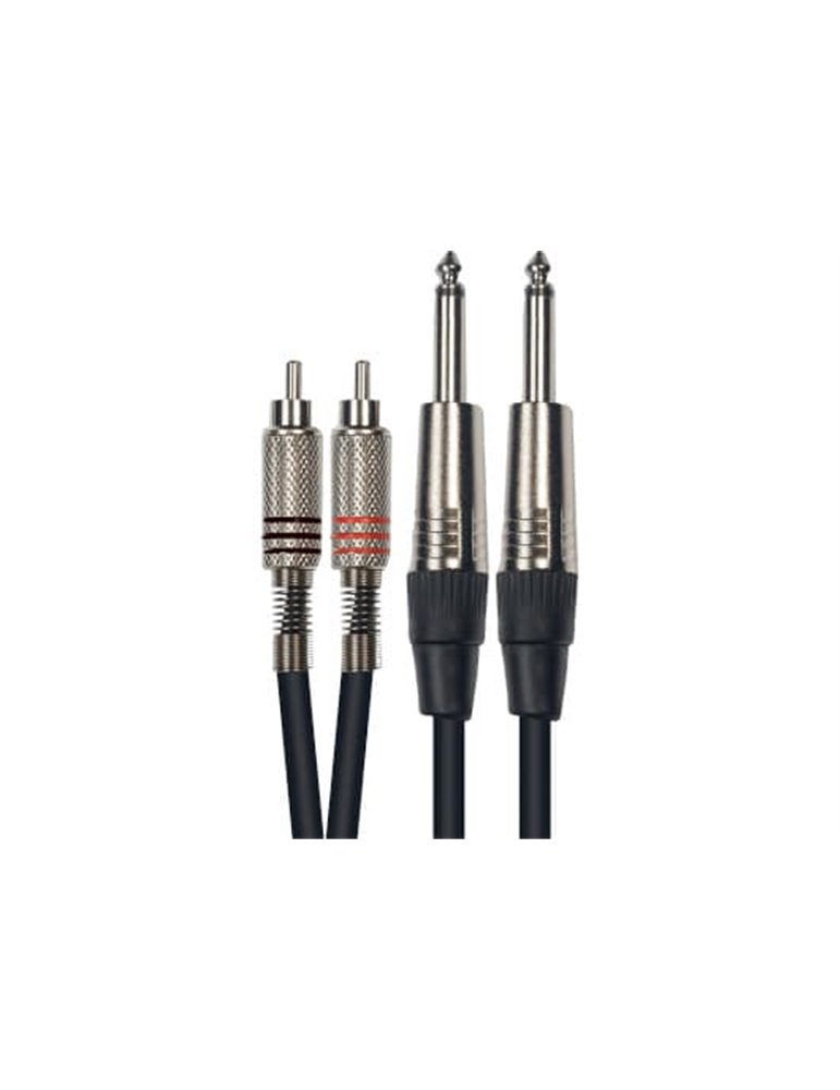 Cable de 3 metros de largo. 2 RCA macho a 2 jack  mono macho
