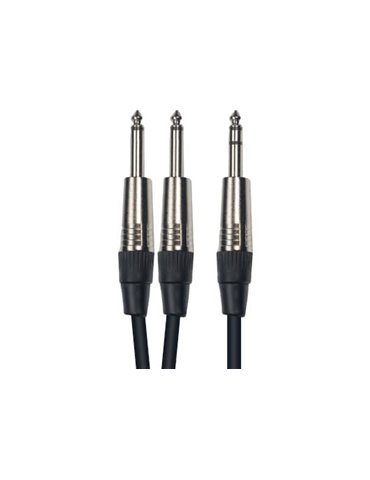 Cable de 3 metros de largo. 2 jacks mono macho a jack stereo macho