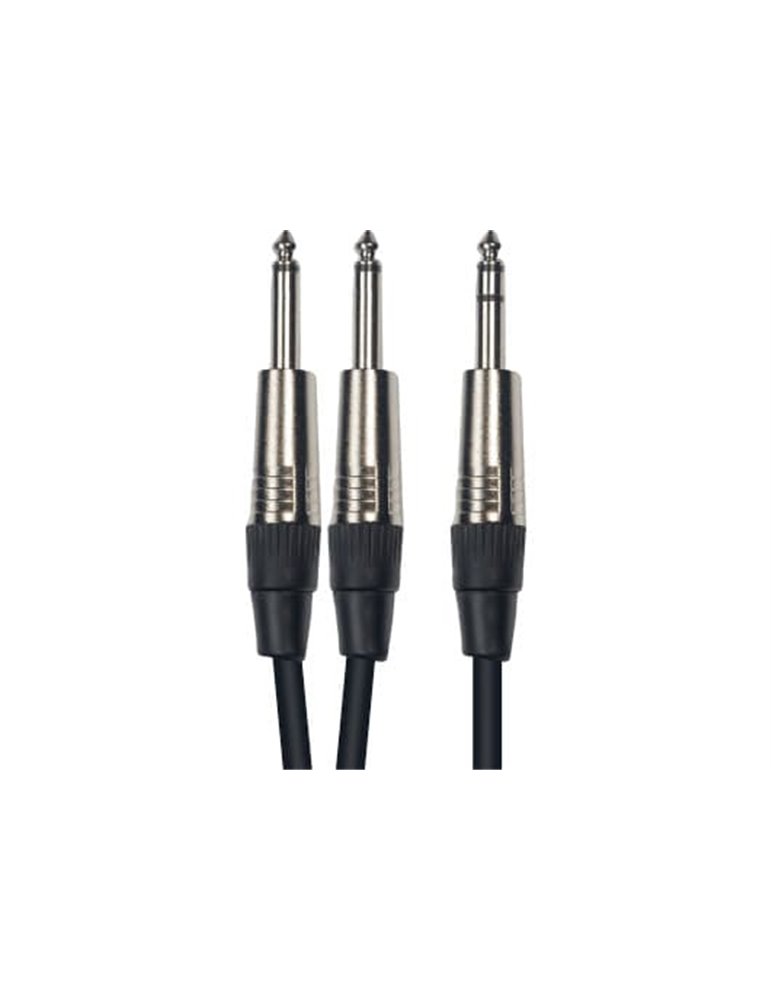 Cable de 3 metros de largo. 2 jacks mono macho a jack stereo macho