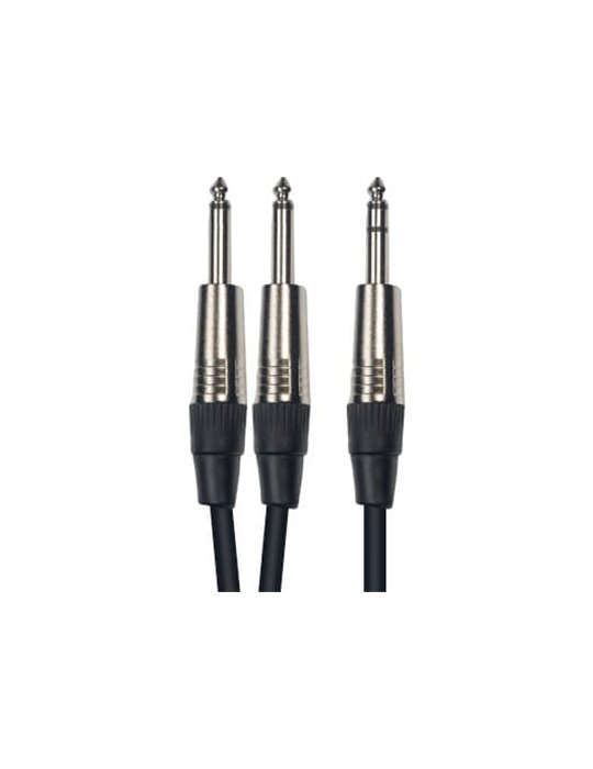Cable de 3 metros de largo. 2 jacks mono macho a jack stereo macho