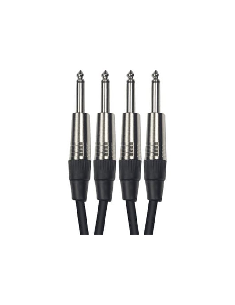 Cable de 3 metros de longitud. 2 jacks mono macho a 2 jacks mono macho