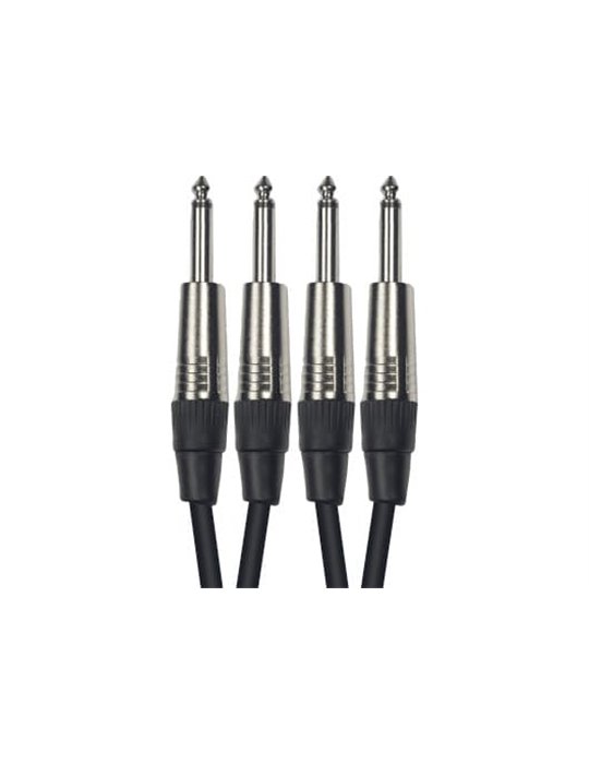 Cable de 3 metros de longitud. 2 jacks mono macho a 2 jacks mono macho