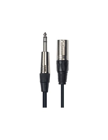 Cable de 6 metros de largo. Jack stereo macho a XLR macho