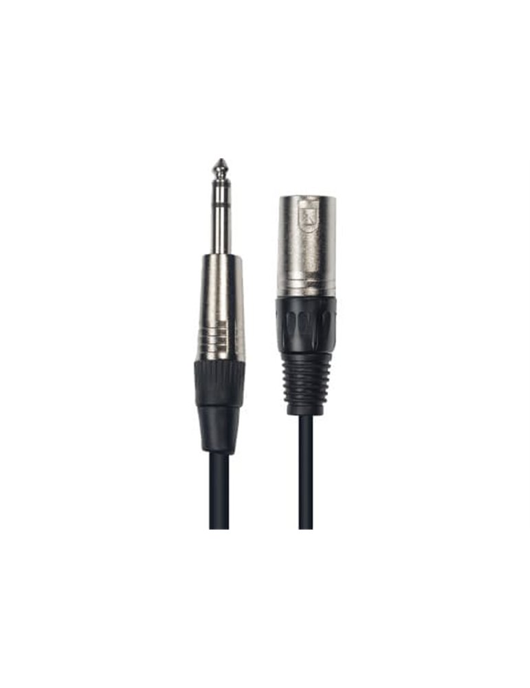Cable de 6 metros de largo. Jack stereo macho a XLR macho