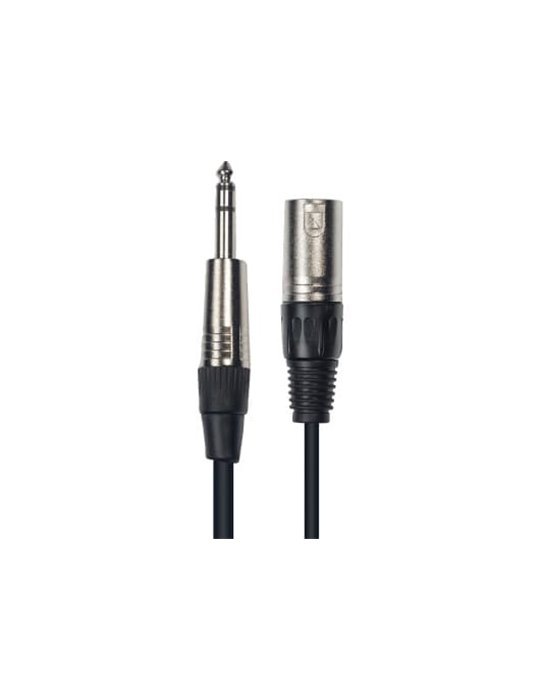Cable de 6 metros de largo. Jack stereo macho a XLR macho