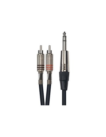 Cable de 3 metros de largo. 2 RCA macho a jack macho stereo