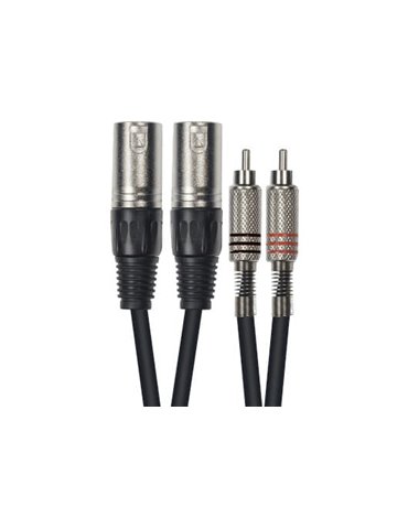 Cable de 3 metros de longitud. 2 XLR macho a 2 RCA macho