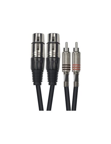Cable de 3 metros de largo. 2 XLR hembra a 2 RCA Macho