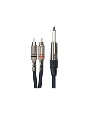 Cable de 3 metros de largo. 2 RCA macho a jack macho mono