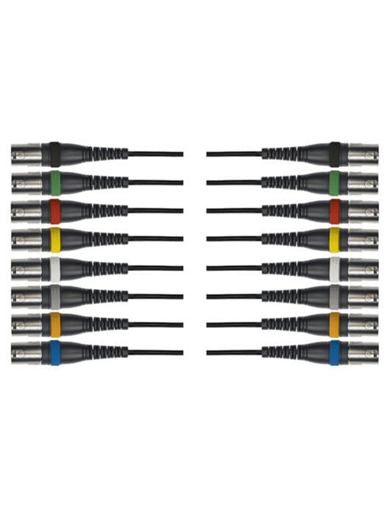 Cable de 5 metros de longitud. 8 XLR hembra a 8 XLR macho