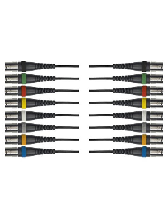 Cable de 5 metros de longitud. 8 XLR hembra a 8 XLR macho