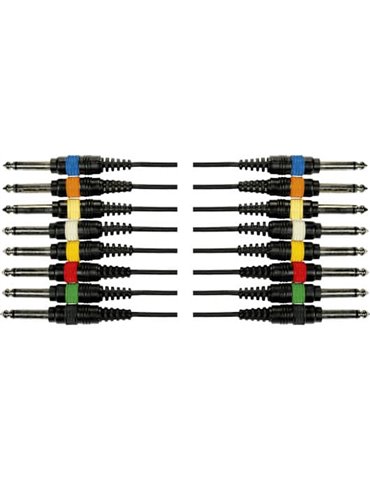Cable de 5 metros de largo. 8 jacks mono macho a 8 jacks mono macho