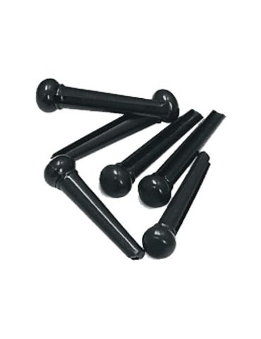 Pivotes de plástico para los huecos de las cuerdas de los puentes de guitarras acústicas. Color neg