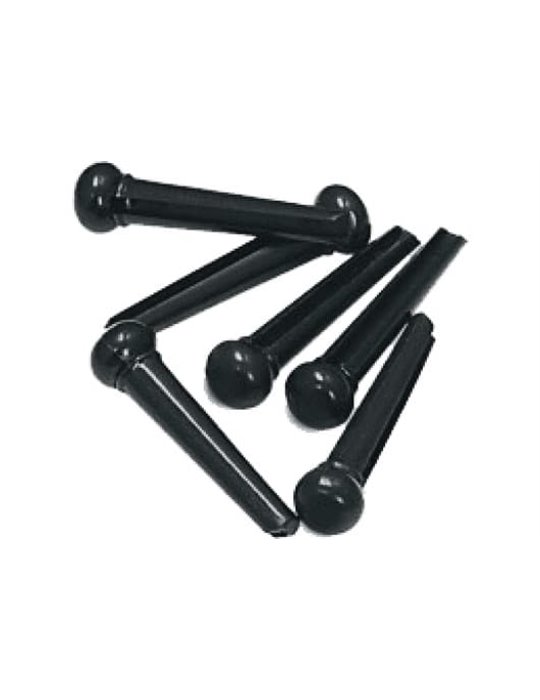 Pivotes de plástico para los huecos de las cuerdas de los puentes de guitarras acústicas. Color neg