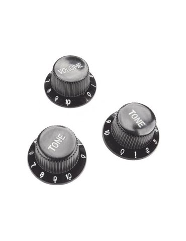 Set Botonera para Stratocaster (Volumen +  2 Tono) - Negro