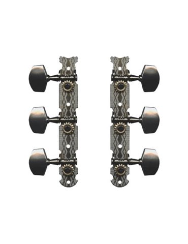 Kit de clavijas de afinación para guitarra clásica. Tanto puente del clavijero como clavijas acabad