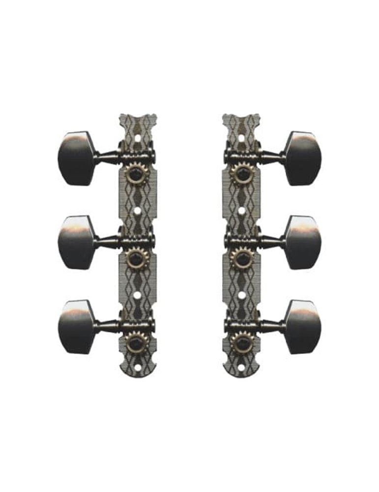 Kit de clavijas de afinación para guitarra clásica. Tanto puente del clavijero como clavijas acabad