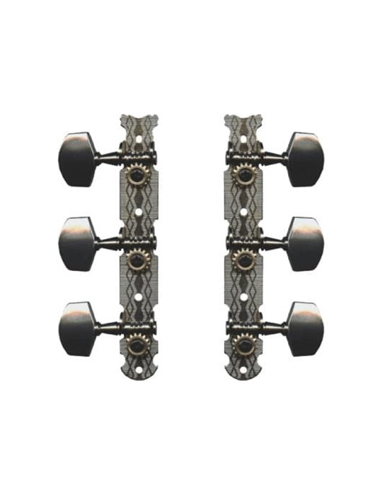 Kit de clavijas de afinación para guitarra clásica. Tanto puente del clavijero como clavijas acabad