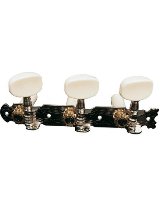 Kit de clavijas de afinación para guitarra clásica. Puente del clavijero metálico y clavijas de plá