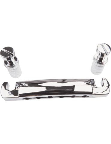 Puente cromado para Les Paul. Formato Stop Tail. Incluye los dos pivotes de fijación del puente al 