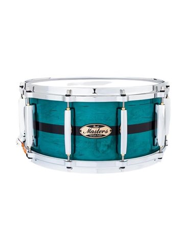 CAJA 14 X 6.5" MASTER MAPLE PURE MP4 - Custom Aqua Turquoise Stripe