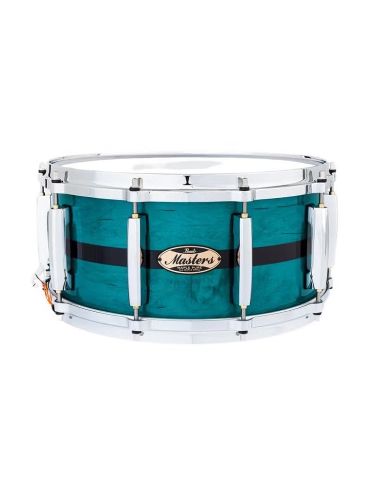 CAJA 14 X 6.5" MASTER MAPLE PURE MP4 - Custom Aqua Turquoise Stripe