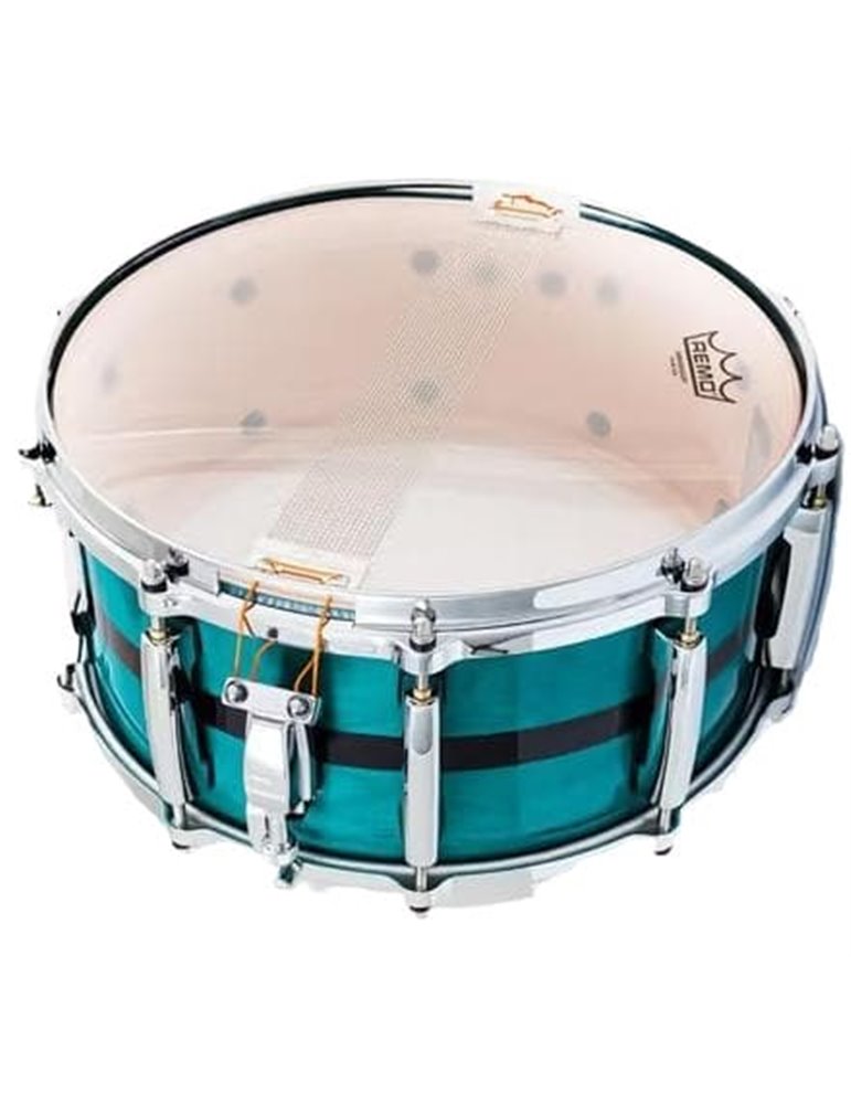 CAJA 14 X 6.5" MASTER MAPLE PURE MP4 - Custom Aqua Turquoise Stripe