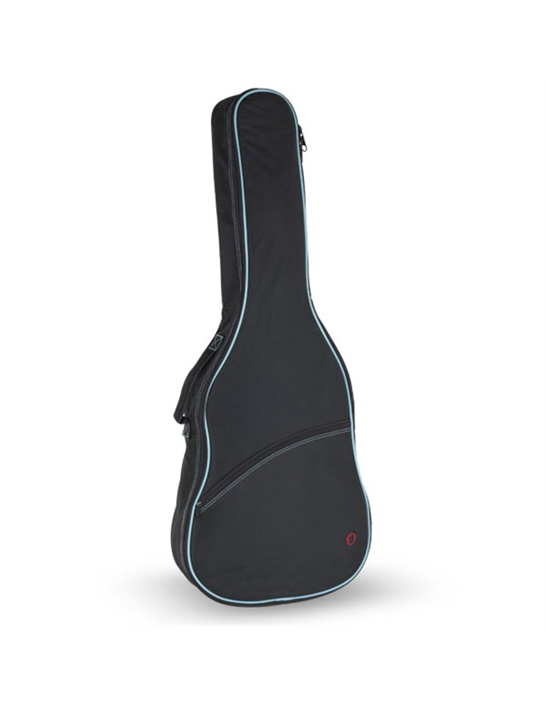 Funda Guitarra Acustica 10mm Pe Ref. 33 Mochila Con Logo 7734-207 207 - Negro v.turquesa